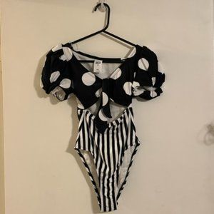 Polka Dot and Stripe Women's Swimsuit